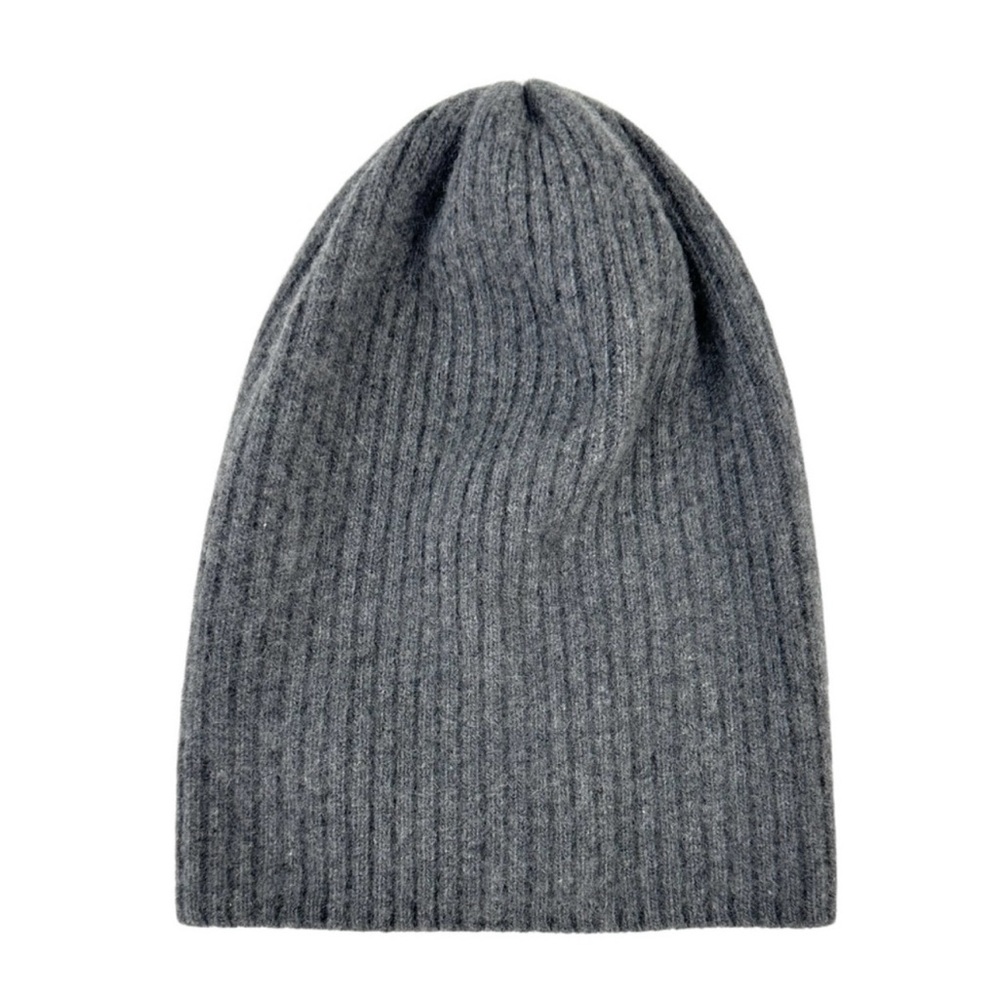 NEW Women’s Portolano cashmere slouch beanie hat grey - Picture 4 of 10